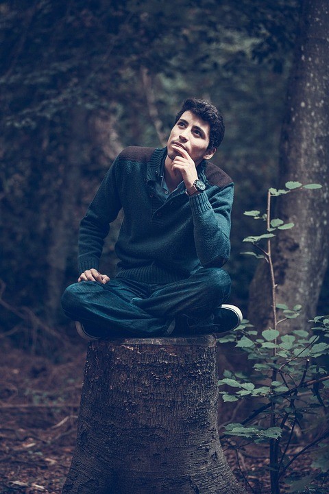 Man In The Woods Happy About His Mental Health