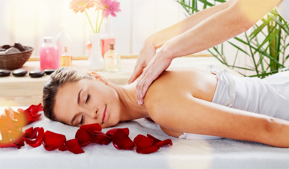 Woman Receiving a Back Massage